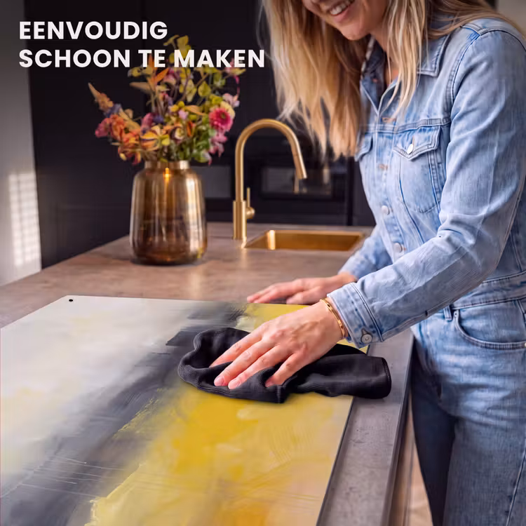 Abstract - Landschap - Modern - Geel Inductie beschemer met haakjes klein -ky-schoon-nl
