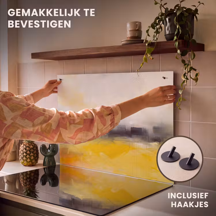 Abstract - Landschap - Modern - Geel Inductie beschemer met haakjes klein -ky-ophangen-nl