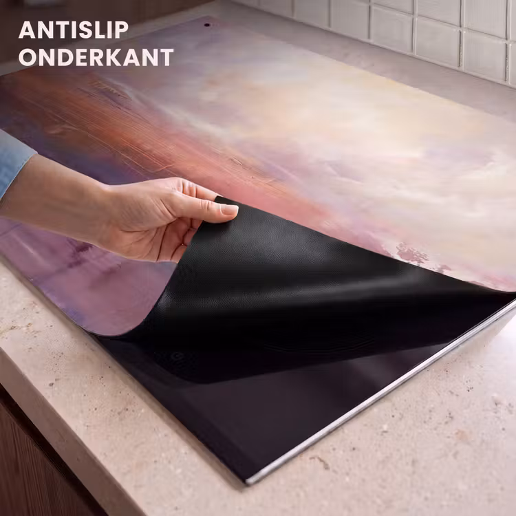 Abstract - Landschap - Modern - Paars - Oranje Inductie beschemer met haakjes klein -ky-onderkant-nl