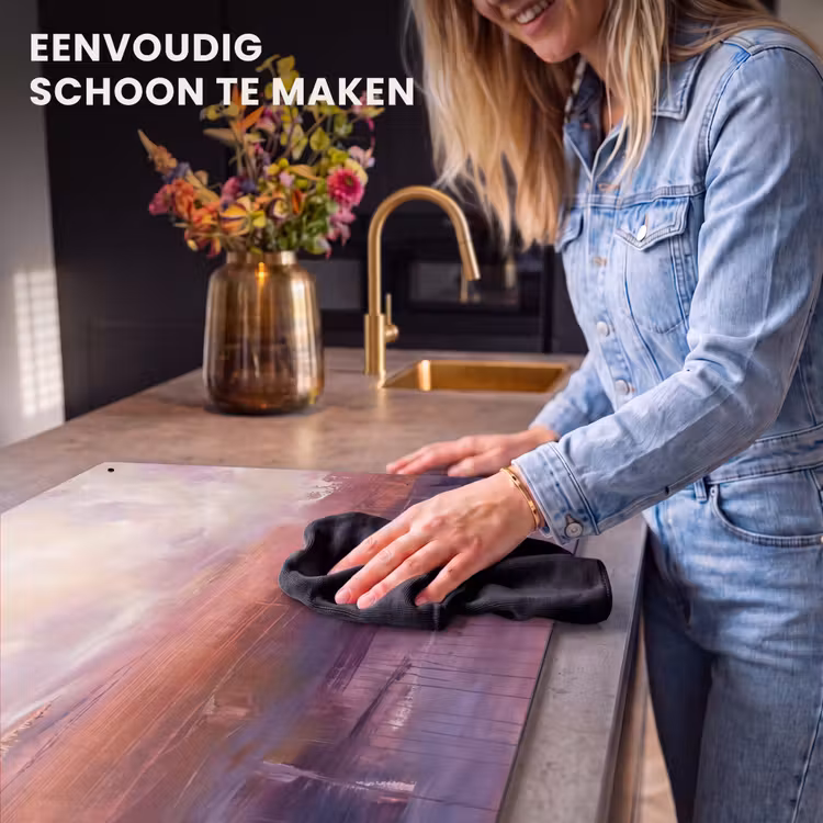 Abstract - Landschap - Modern - Paars - Oranje Inductie beschemer met haakjes klein -ky-schoon-nl