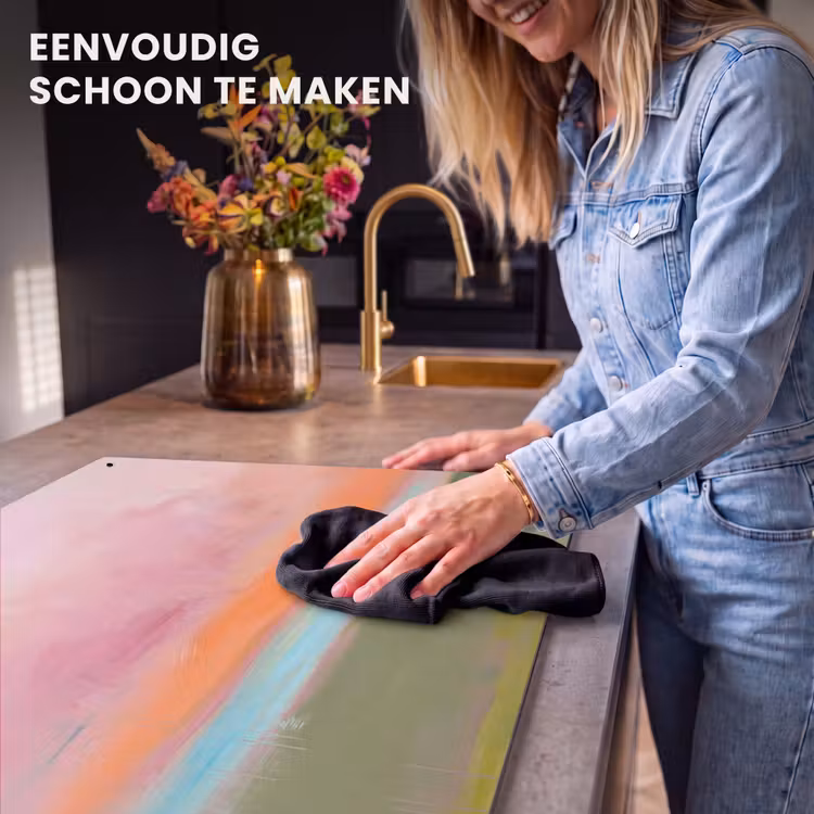 Abstract - Landschap - Modern - Roze - Oranje Inductie beschemer met haakjes klein -ky-schoon-nl