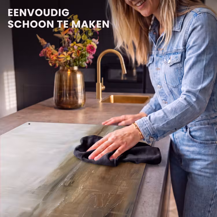 Abstract - Landschap - Natuur - Beige - Bruin Inductie beschemer met haakjes klein -ky-schoon-nl