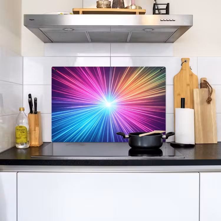 Abstract - Light - Burst - Modern - Colorful Inductie beschemer met haakjes klein -sfeer2