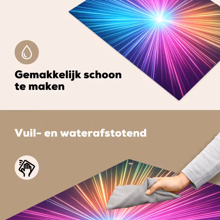 Abstract - Light - Burst - Modern - Colorful Inductie beschemer met haakjes klein -ky-schoon-nl