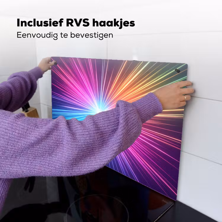 Abstract - Light - Burst - Modern - Colorful Inductie beschemer met haakjes klein -ky-ophangen-nl