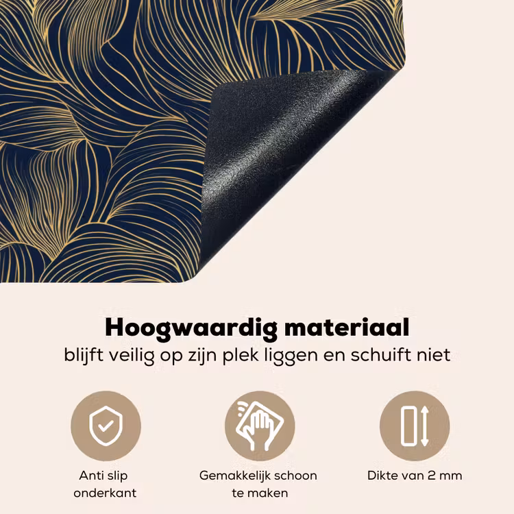 Abstract - Lijnen - Blauw - Goud Inductie beschemer met haakjes klein 777 -ky-onderkant-nl