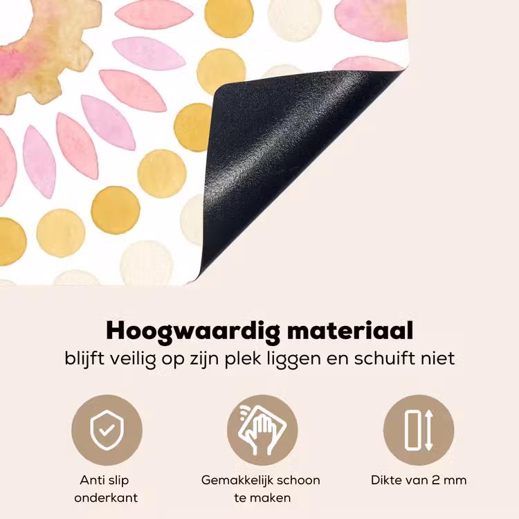 Abstract - Mandala - Kunst - Modern - Roze Inductie beschemer met haakjes klein -ky-onderkant-nl