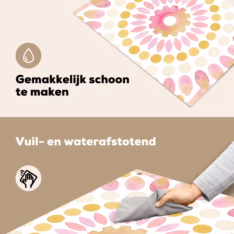 Abstract - Mandala - Kunst - Modern - Roze Inductie beschemer met haakjes klein -ky-schoon-nl