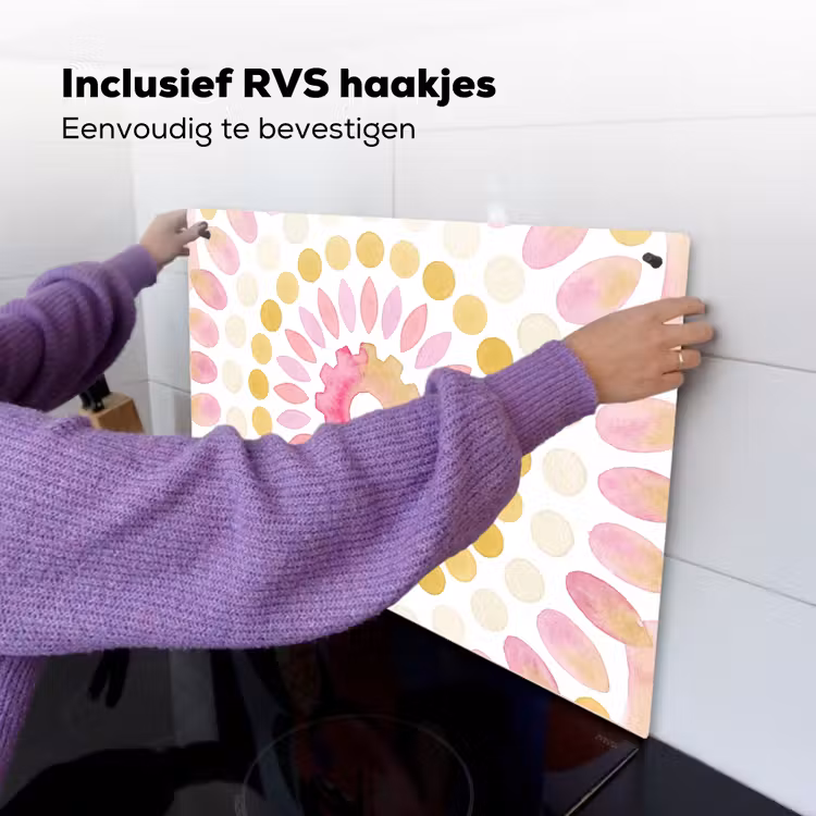 Abstract - Mandala - Kunst - Modern - Roze Inductie beschemer met haakjes klein -ky-ophangen-nl