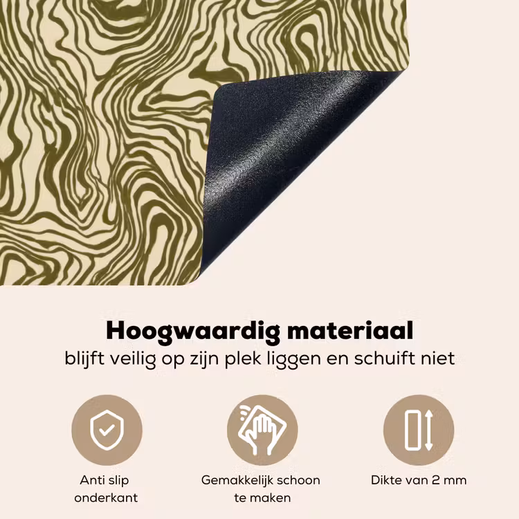 Abstract - Marmer - Groen Inductie beschemer met haakjes klein 777 -ky-onderkant-nl