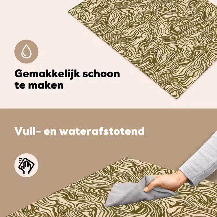 Abstract - Marmer - Groen Inductie beschemer met haakjes klein 777 -ky-schoon-nl