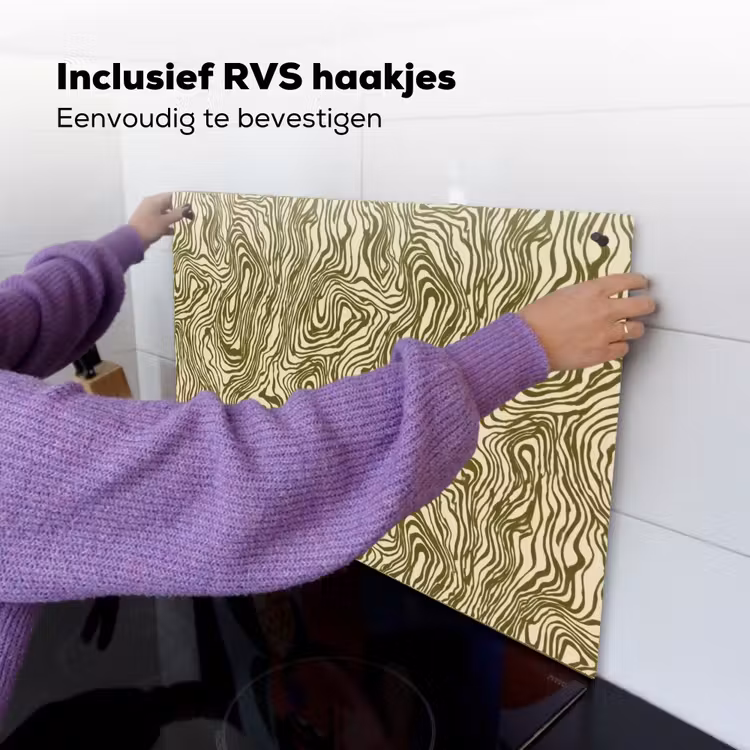 Abstract - Marmer - Groen Inductie beschemer met haakjes klein 777 -ky-ophangen-nl