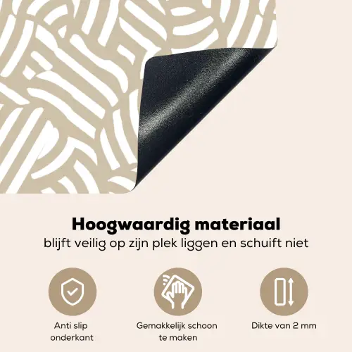 Abstract - Modern - Beige Inductie beschemer met haakjes klein 777 -ky-onderkant-nl
