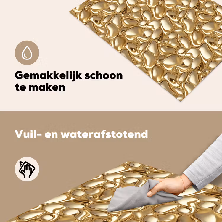 Abstract - Modern - Goud Inductie beschemer met haakjes klein 777 -ky-schoon-nl