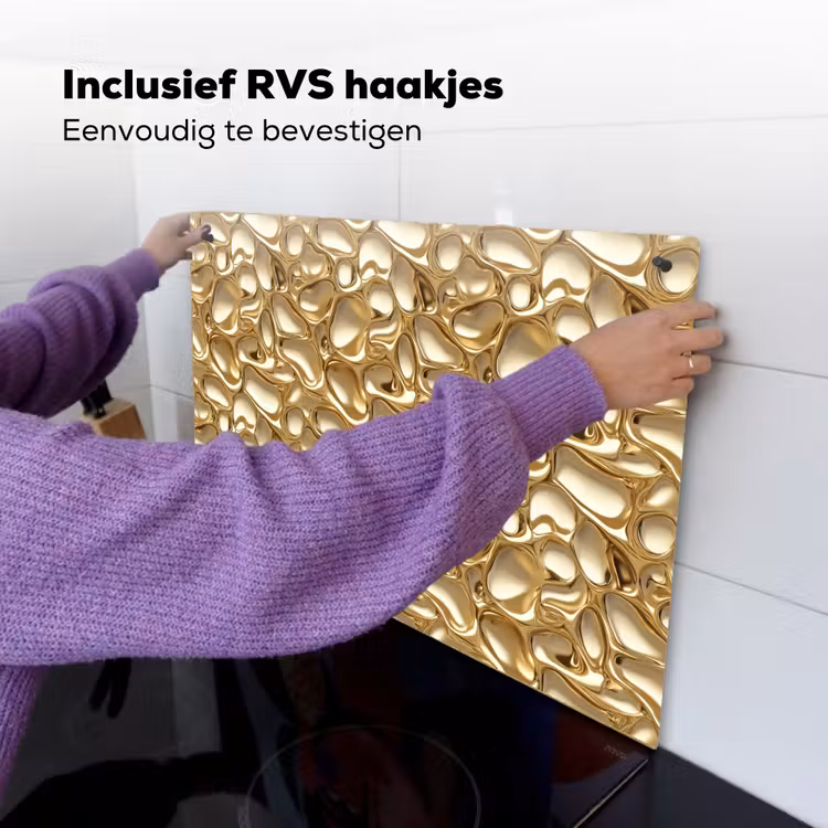 Abstract - Modern - Goud Inductie beschemer met haakjes klein 777 -ky-ophangen-nl