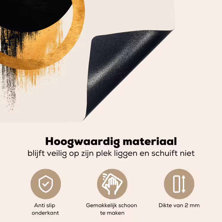 Abstract ontwerp - Zwarte cirkel - Verfvlekken Inductie beschemer met haakjes middel -ky-onderkant-nl