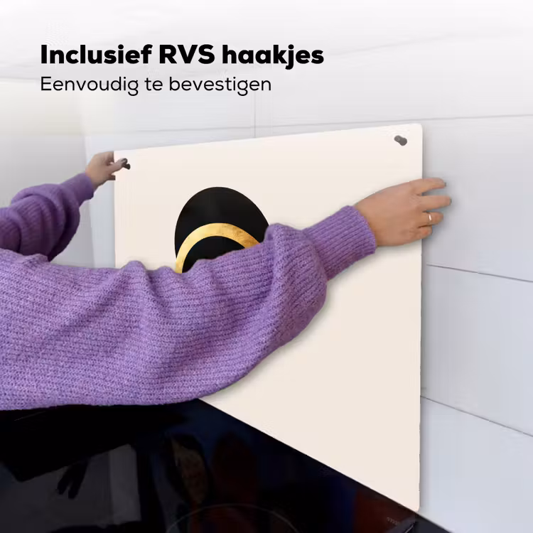Abstract ontwerp - Zwarte cirkel - Verfvlekken Inductie beschemer met haakjes middel -ky-ophangen-nl