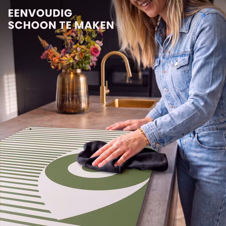 Abstract - Oog - Strepen - Modern - Groen Inductie beschemer met haakjes klein -ky-schoon-nl
