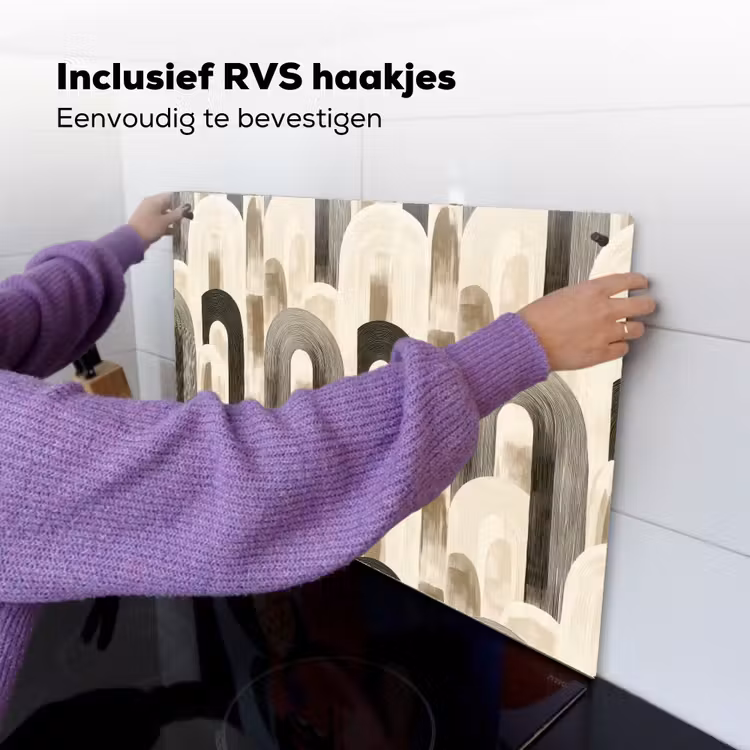 Abstract - Patroon - Bogen Inductie beschemer met haakjes klein 777 -ky-ophangen-nl