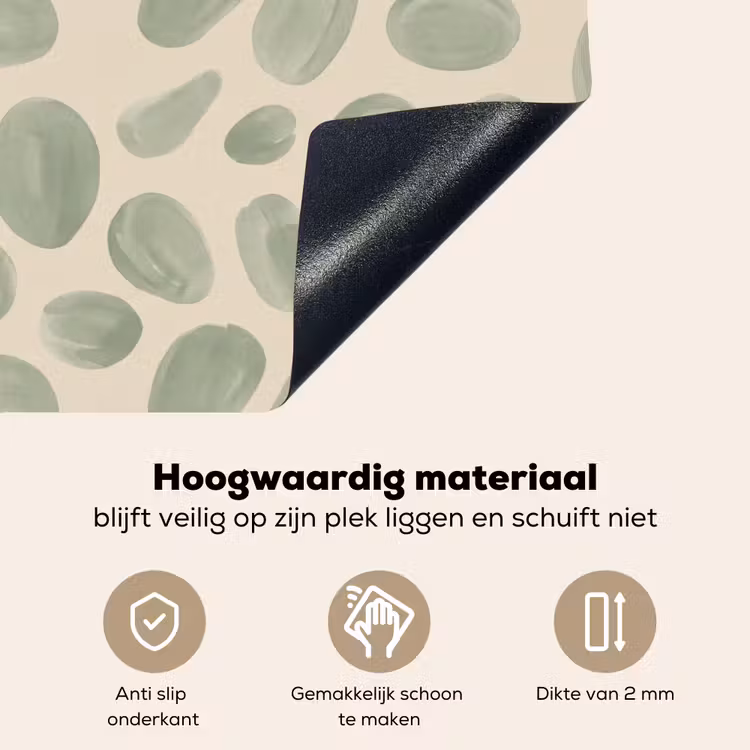 Abstract - Patroon - Organisch - Groen - Modern Inductie beschemer met haakjes klein -ky-onderkant-nl