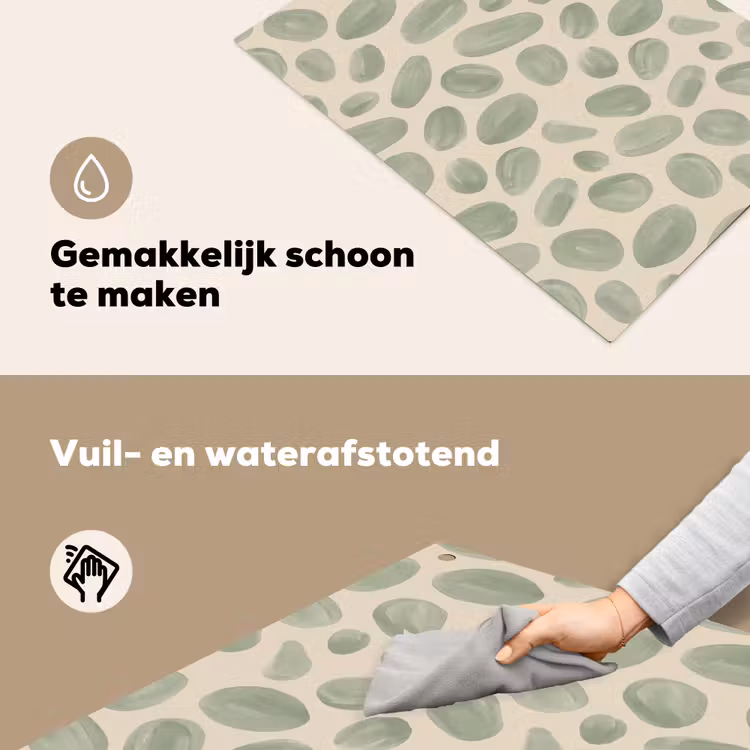 Abstract - Patroon - Organisch - Groen - Modern Inductie beschemer met haakjes klein -ky-schoon-nl