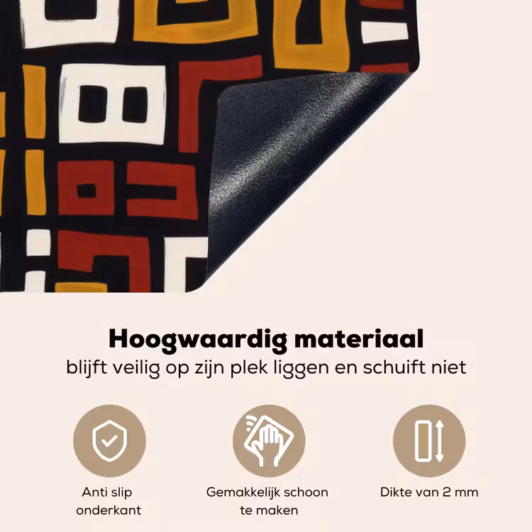 Abstract - Patroon - Rood Inductie beschemer met haakjes klein -ky-onderkant-nl