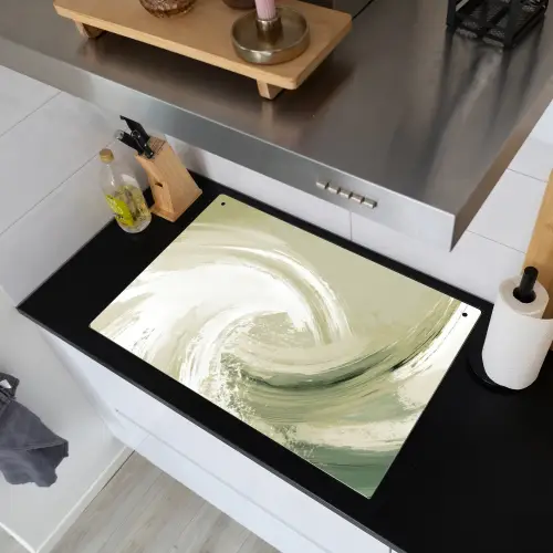 Abstract - Penseelstreken - Golven - Groen Inductie beschemer met haakjes klein -sfeer1