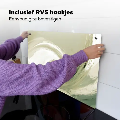 Abstract - Penseelstreken - Golven - Groen Inductie beschemer met haakjes klein -ky-ophangen-nl