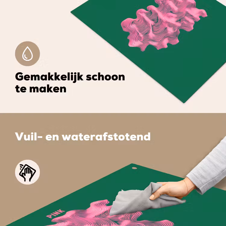 Abstract - Pink - Lijnen - Groen Inductie beschemer met haakjes klein -ky-schoon-nl