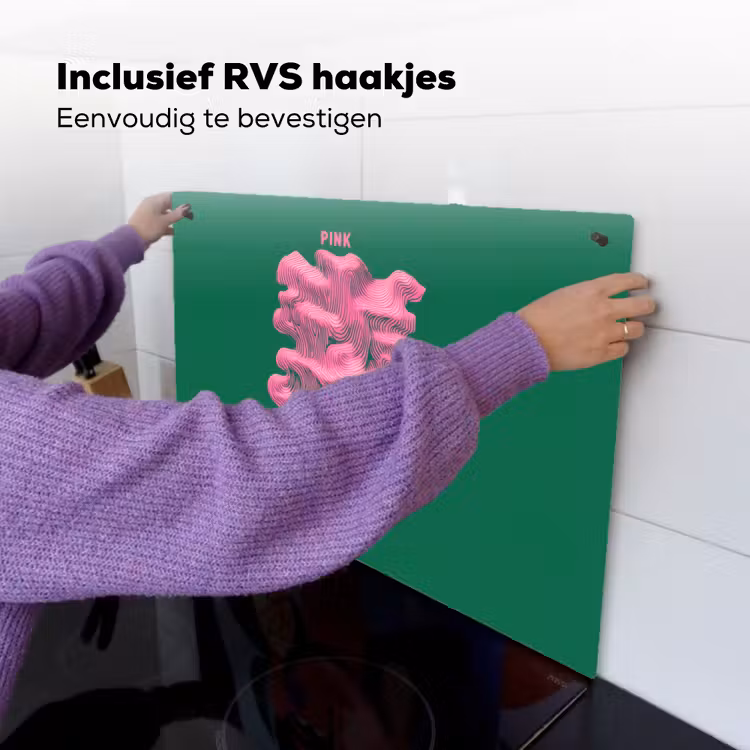 Abstract - Pink - Lijnen - Groen Inductie beschemer met haakjes klein -ky-ophangen-nl