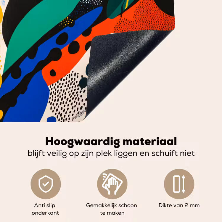 Abstract - Planten - Vormen - Kleurrijk Inductie beschemer met haakjes klein -ky-onderkant-nl