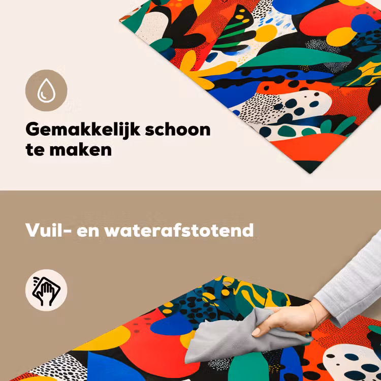 Abstract - Planten - Vormen - Kleurrijk Inductie beschemer met haakjes klein -ky-schoon-nl
