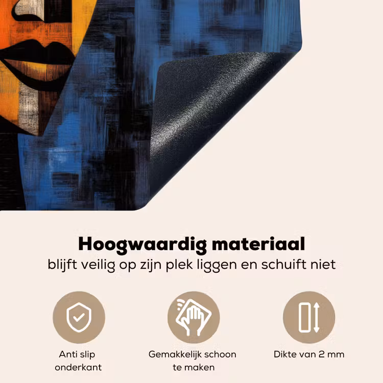 Abstract - Portret - Kleurvakken Inductie beschemer met haakjes klein -ky-onderkant-nl