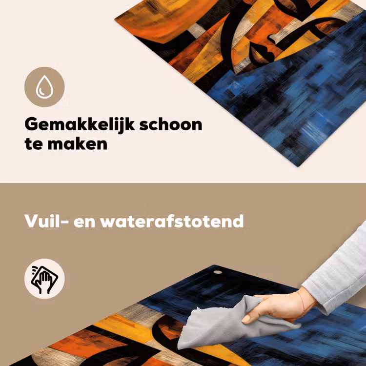 Abstract - Portret - Kleurvakken Inductie beschemer met haakjes klein -ky-schoon-nl