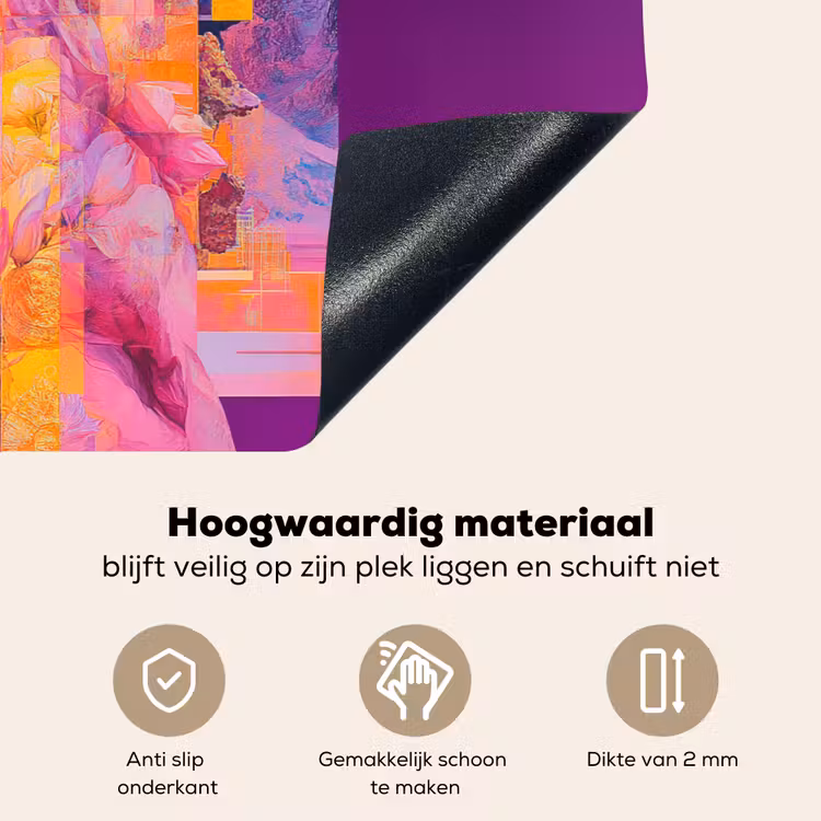 Abstract - Portret - Vrouw - Kleurrijk Inductie beschemer met haakjes klein -ky-onderkant-nl