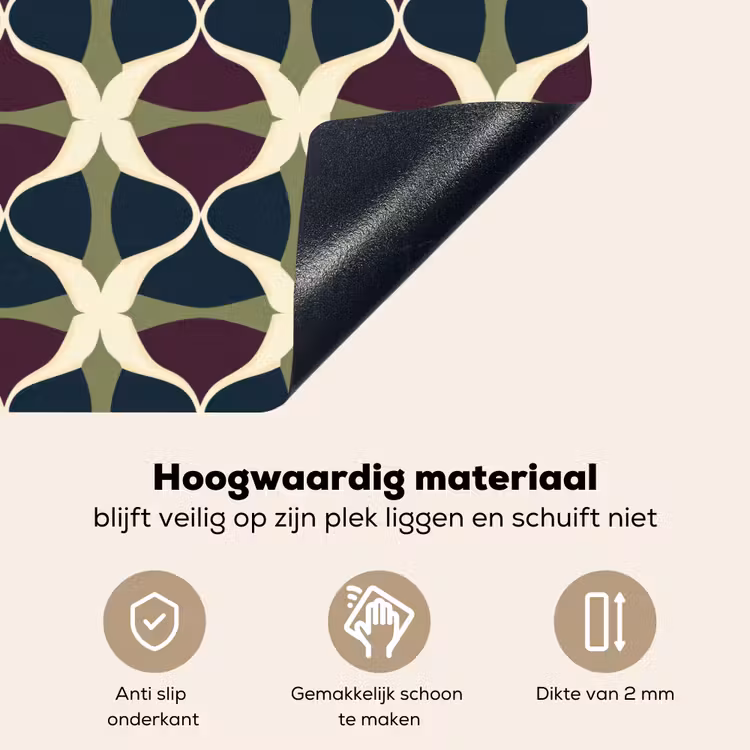 Abstract - Retro - Kleurrijk Inductie beschemer met haakjes klein 777 -ky-onderkant-nl