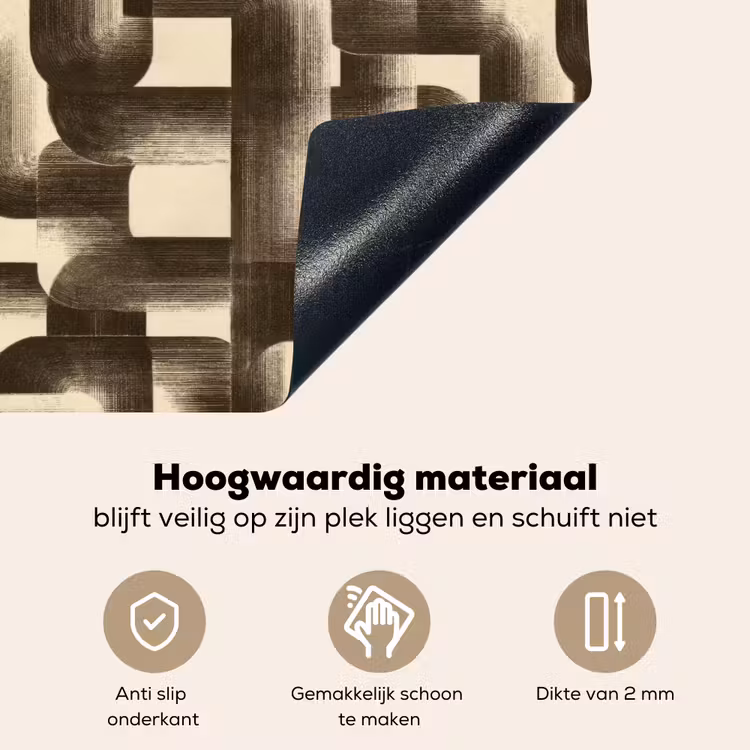 Abstract - Retro - Zwart Inductie beschemer met haakjes klein 777 -ky-onderkant-nl