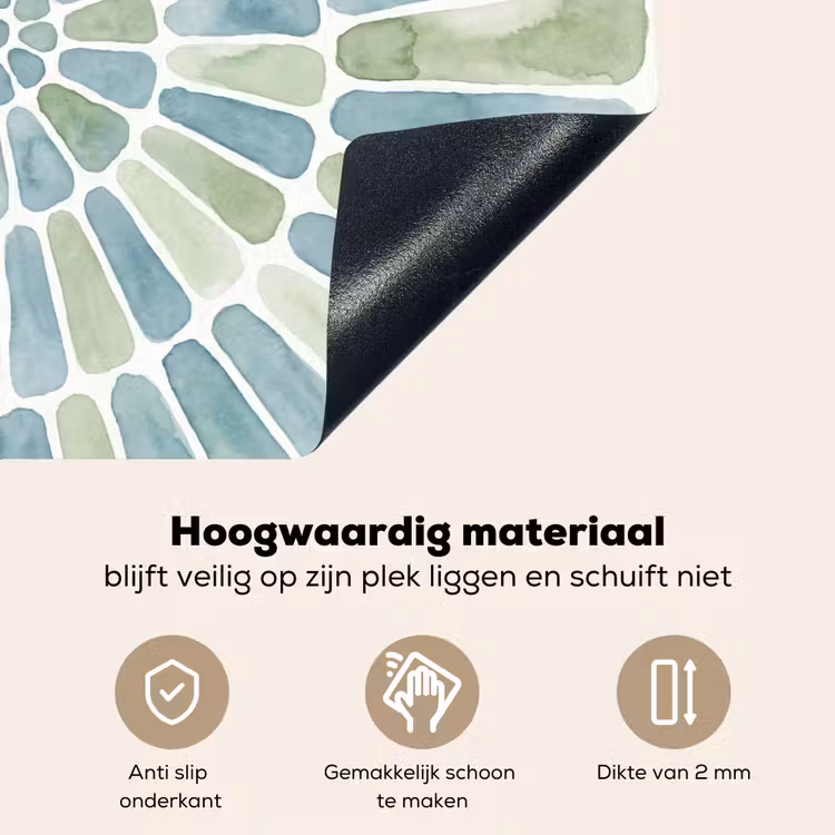 Abstract - Spiraal - Patroon - Modern - Blauw-Groen Inductie beschemer met haakjes klein -ky-onderkant-nl