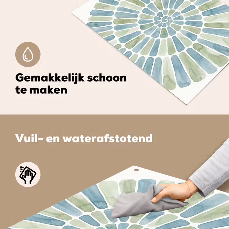 Abstract - Spiraal - Patroon - Modern - Blauw-Groen Inductie beschemer met haakjes klein -ky-schoon-nl