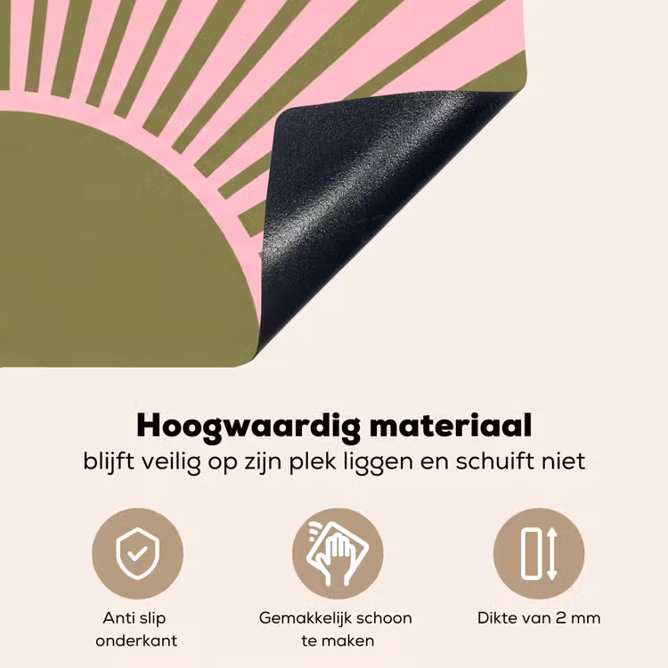Abstract - Stralen - Grafisch - Roze - Groen Inductie beschemer met haakjes klein -ky-onderkant-nl