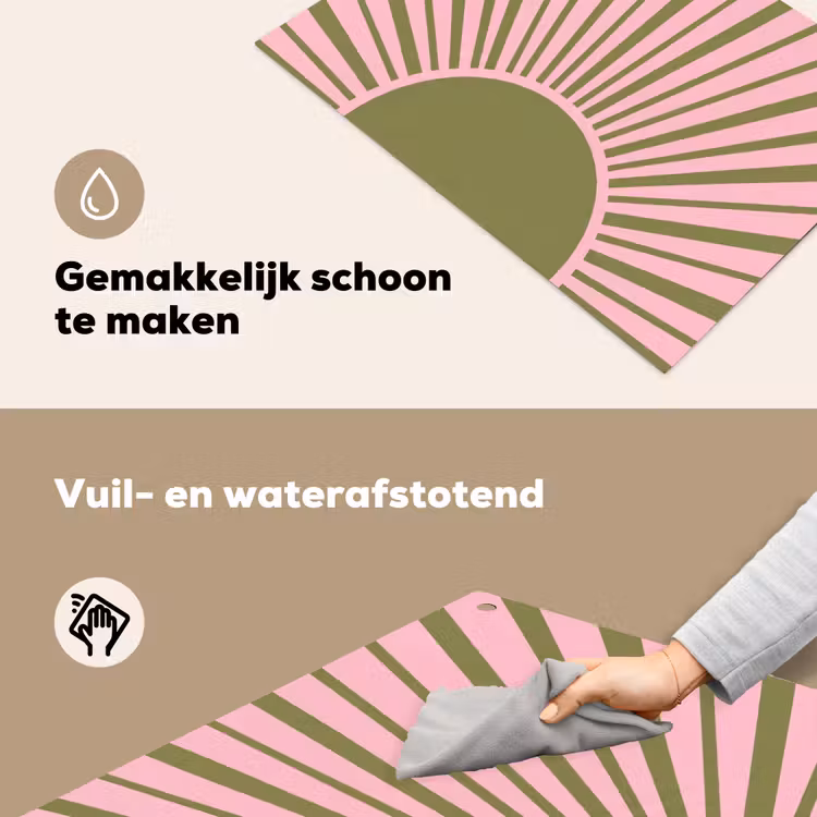 Abstract - Stralen - Grafisch - Roze - Groen Inductie beschemer met haakjes klein -ky-schoon-nl