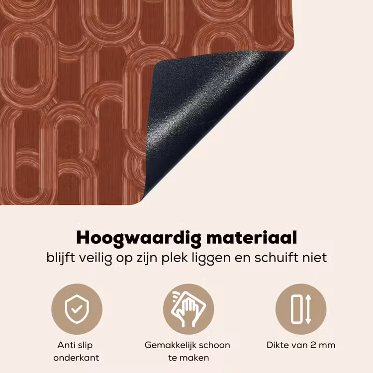 Abstract - Textuur - Bruin Inductie beschemer met haakjes klein 777 -ky-onderkant-nl