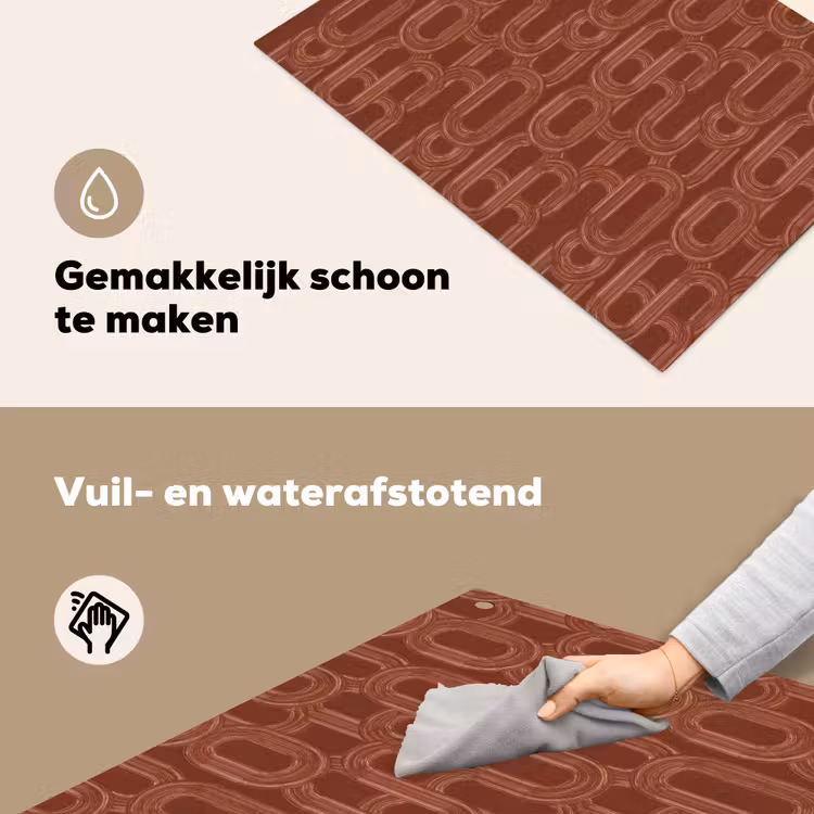 Abstract - Textuur - Bruin Inductie beschemer met haakjes klein 777 -ky-schoon-nl