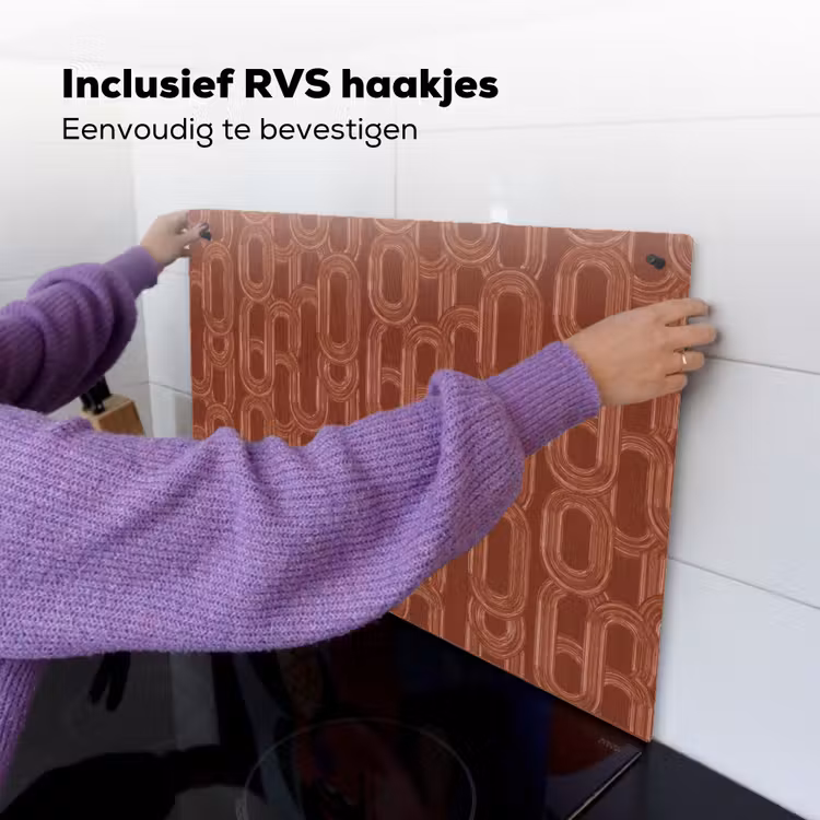 Abstract - Textuur - Bruin Inductie beschemer met haakjes klein 777 -ky-ophangen-nl