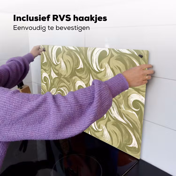 Abstract - Textuur - Groen Inductie beschemer met haakjes klein 777 -ky-ophangen-nl