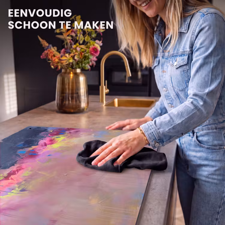 Abstract - Textuur - Kleuren - Modern - Roze Inductie beschemer met haakjes klein -ky-schoon-nl