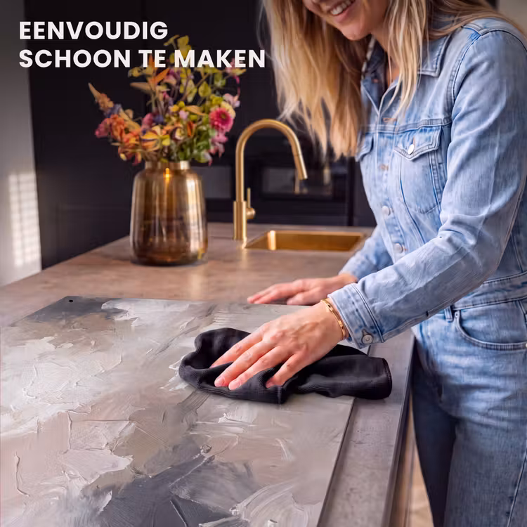 Abstract - Textuur - Kunst - Modern - Beige Inductie beschemer met haakjes klein -ky-schoon-nl