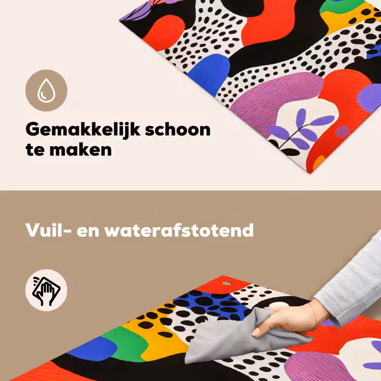 Abstract - Vormen - Kleuren - Stippen Inductie beschemer met haakjes klein -ky-schoon-nl