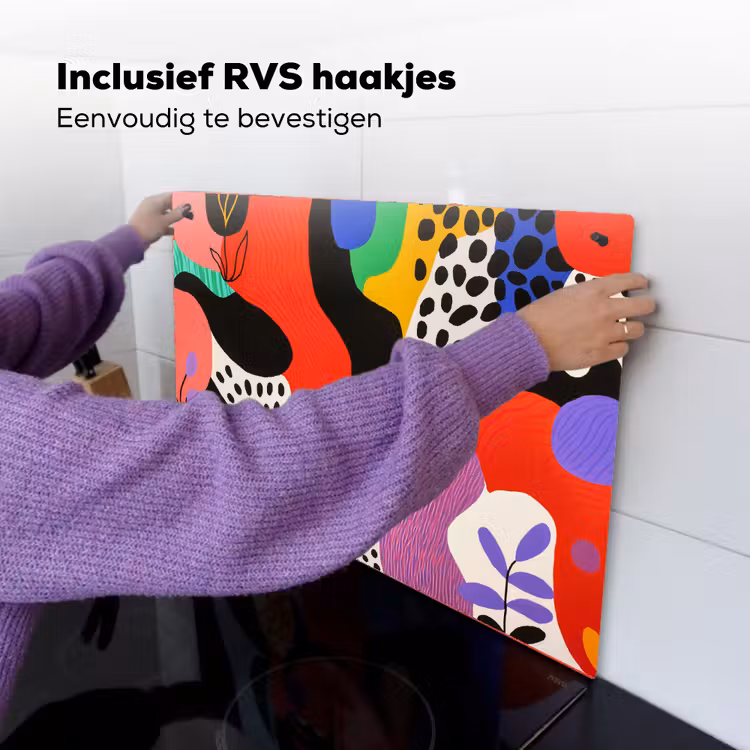 Abstract - Vormen - Kleuren - Stippen Inductie beschemer met haakjes klein -ky-ophangen-nl