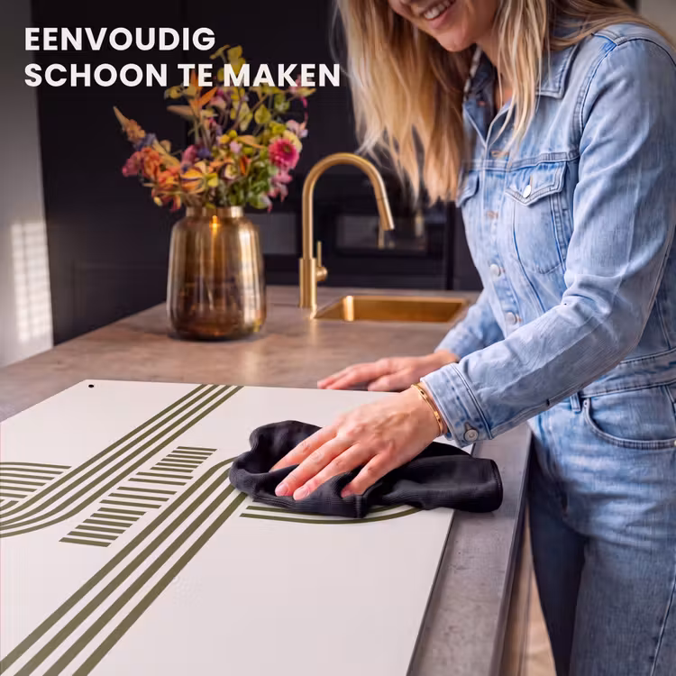 Abstract - Vormen - Modern - Groen Inductie beschemer met haakjes klein -ky-schoon-nl